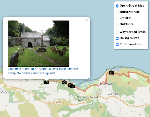 a screenshot showing an example of an image attaching to a spot on the map