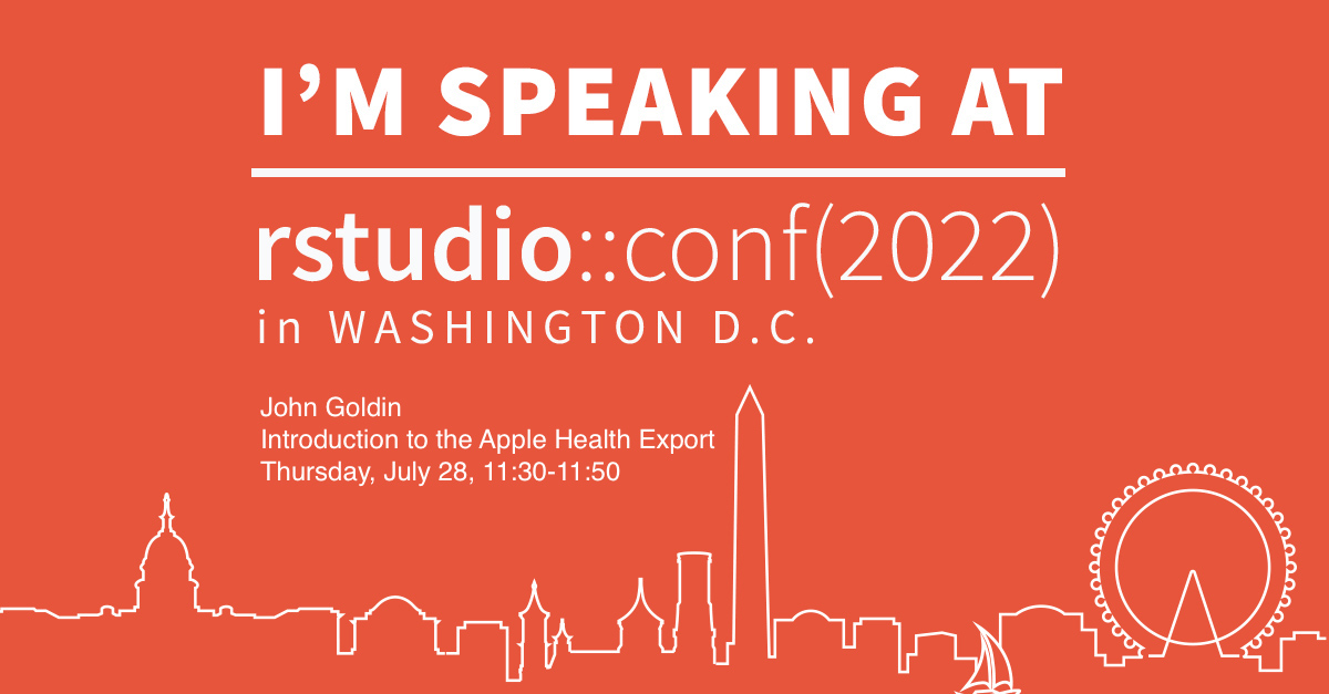 announcement card for my RStudio conference talk about the Apple Health Export